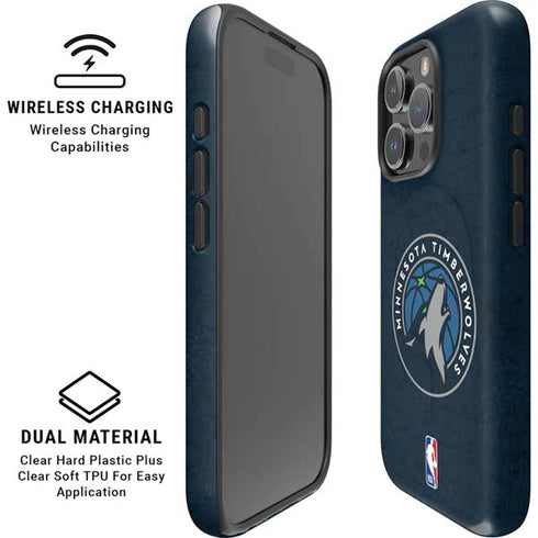 NBA Minnesota Timberwolves Distressed iPhone 16 Pro Magsafe Impact Case